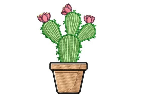 Potted Prickly Pear Cactus: A Holiday Embroidery Review