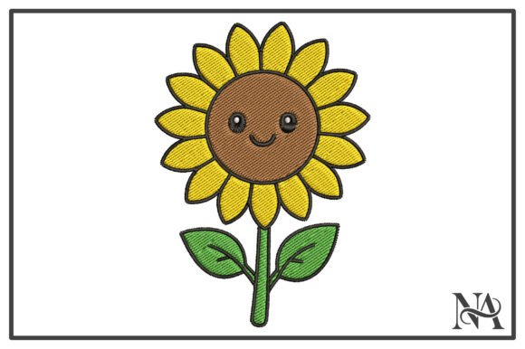 Review: Cute Smiling Sunflower Embroidery Design
