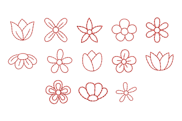 Review: Mini 1 Inch Flower Redwork Bundle for Boutique Sweatshirts