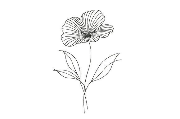 Review: Minimalist Line Flower Embroidery Design