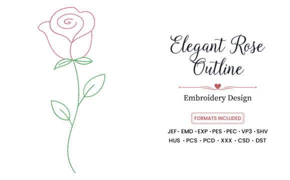 Reviewing the Elegant Rose Outline Embroidery Design