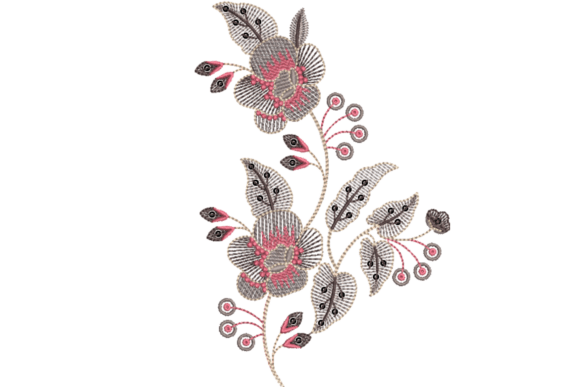 Reviewing the Flowing Floral Ornament Embroidery Design
