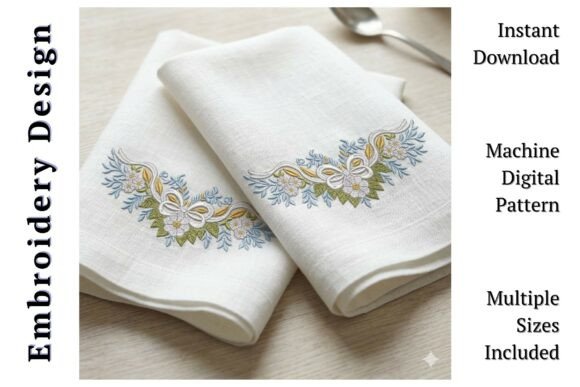 White Floral Bow Swag: A Holiday Embroidery Review